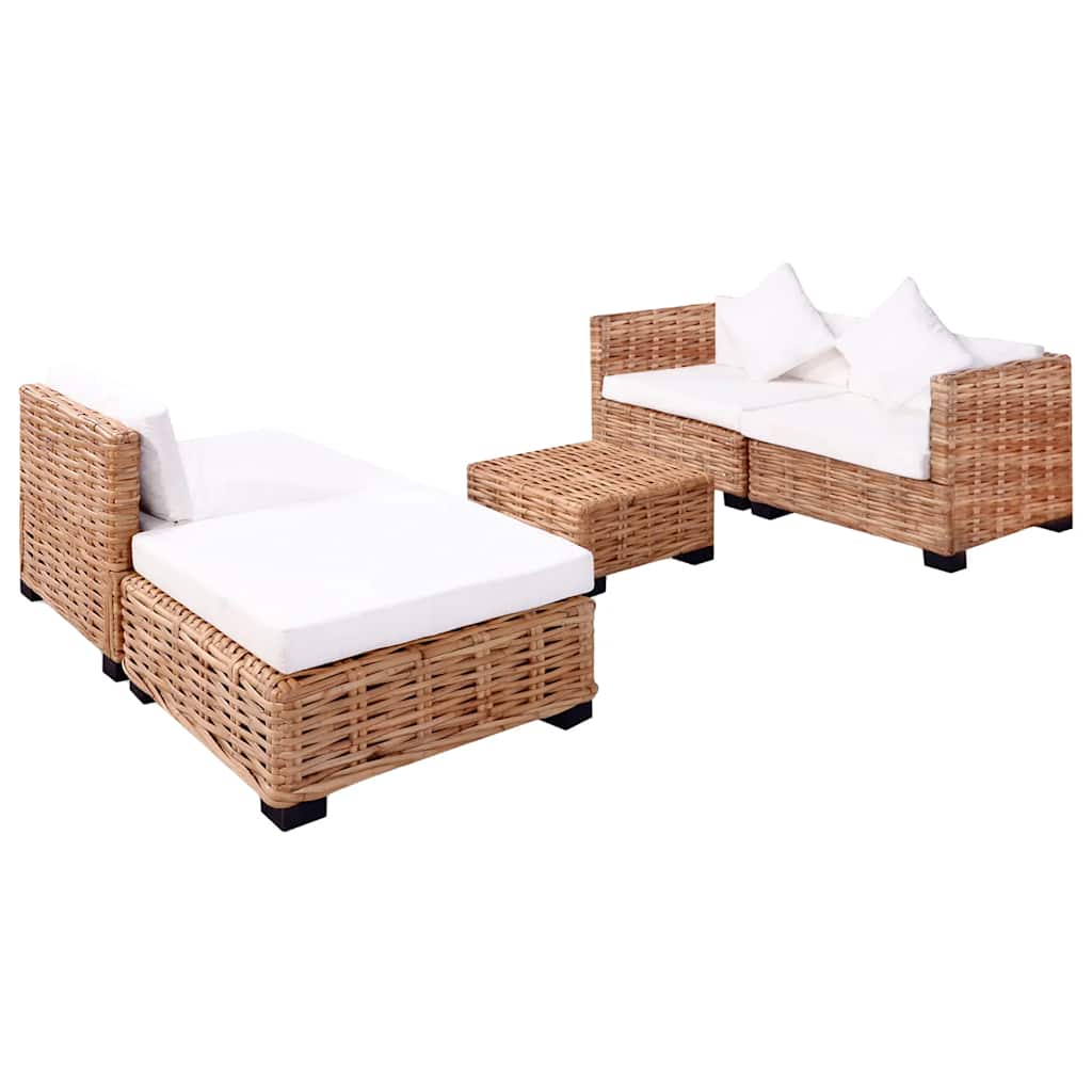 14-Piece Sofa Set | Natural Rattan & Elegant Woven Design