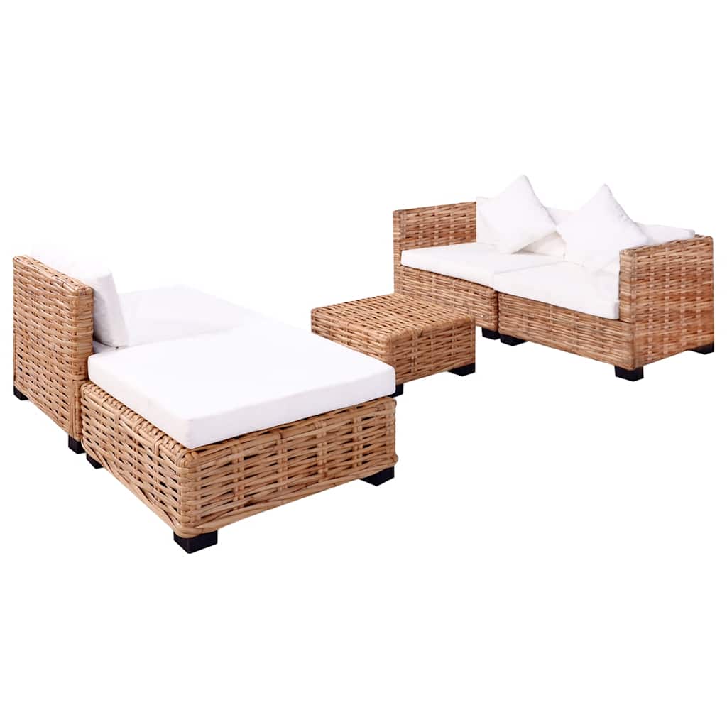 14-Piece Sofa Set | Natural Rattan & Elegant Woven Design