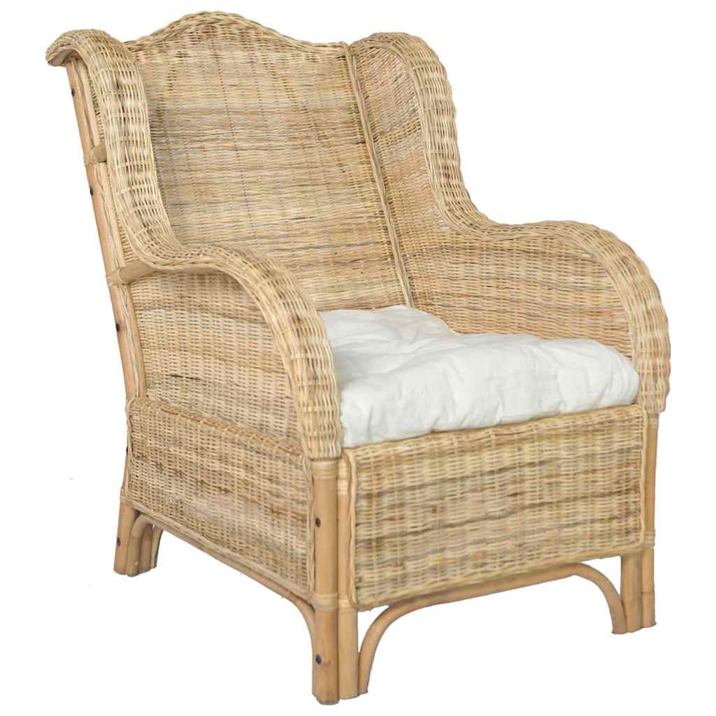 -Sofa Natürliches Rattan Und Leinen
