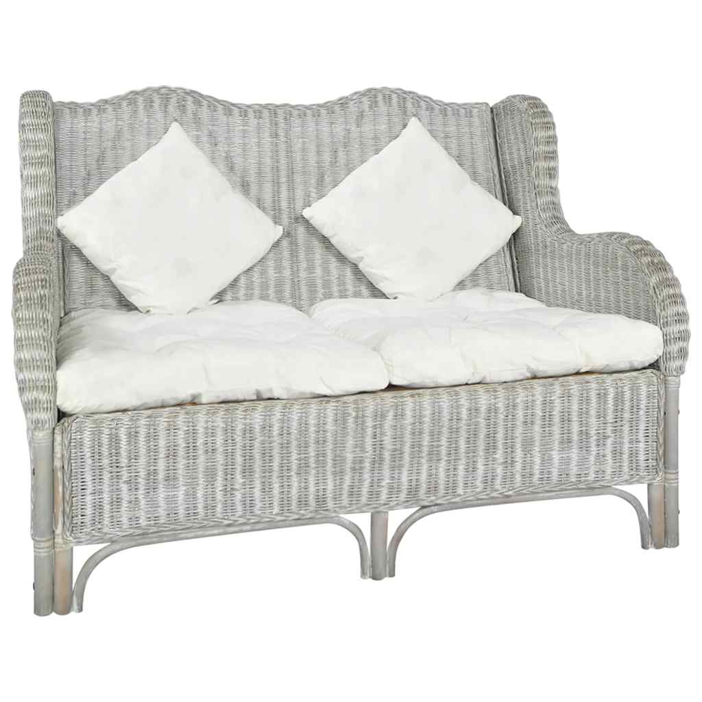 -Sofa Natürliches Rattan Und Leinen