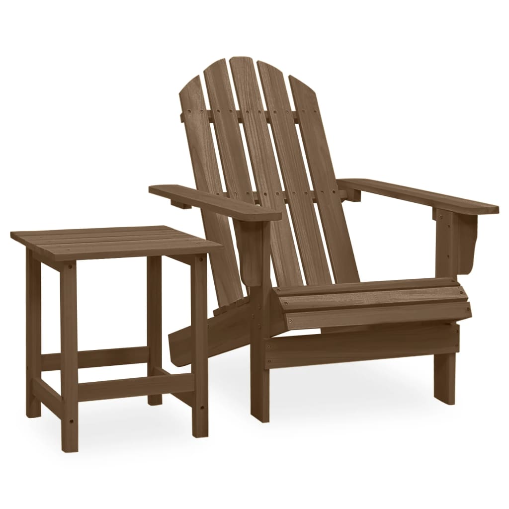 Adirondack-Gartenstuhl Mit Tisch Massivholz Tanne
