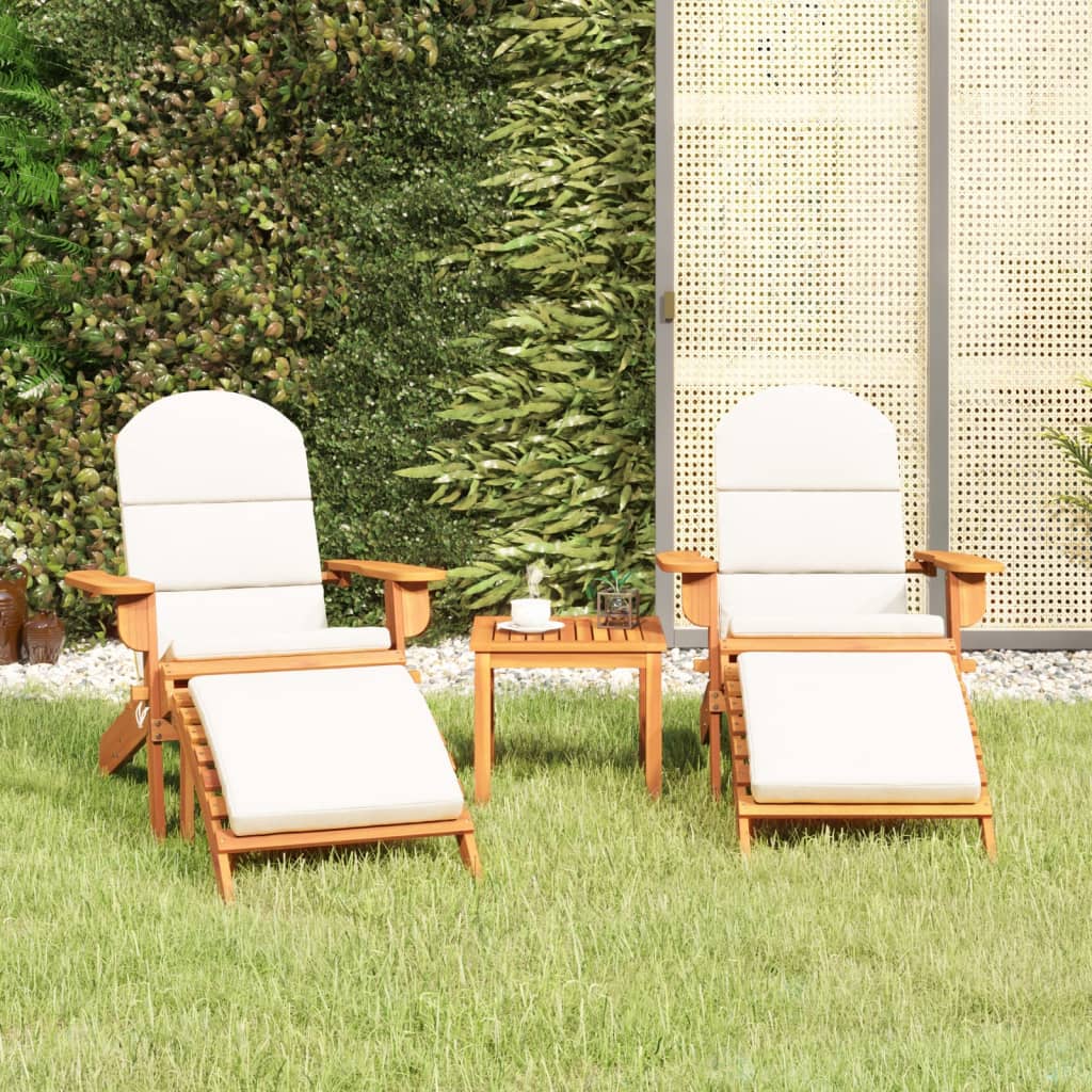 3-Tlg. Garten-Lounge-Set Adirondack Massivholz Akazie