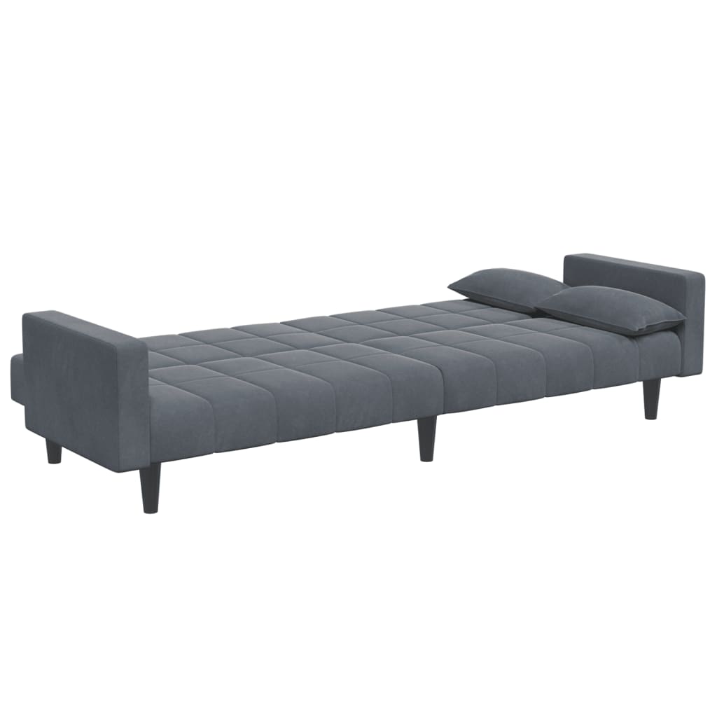 Sofa Bed | With Footstool and Velvet Upholstery