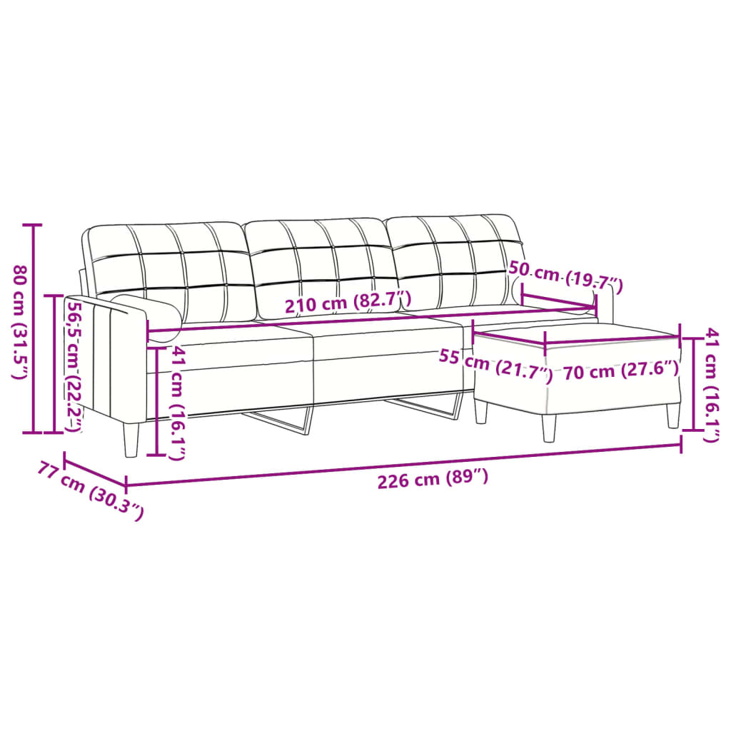 3-Seater Sofa | Velvet Upholstery & Comfortable Seating