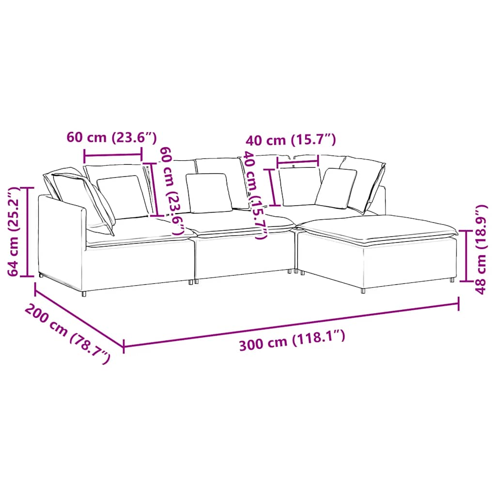 Modular Sofa | Fabric Upholstery & Adjustable Seating Configuration