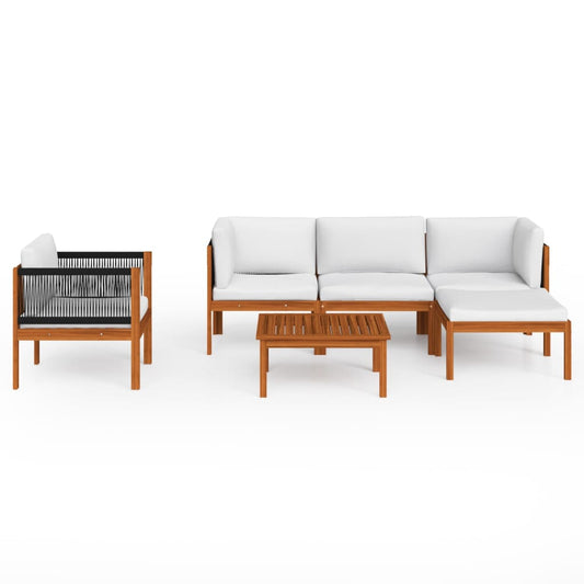 6-Piece Outdoor Lounge Set | Cushions & Solid Acacia Wood