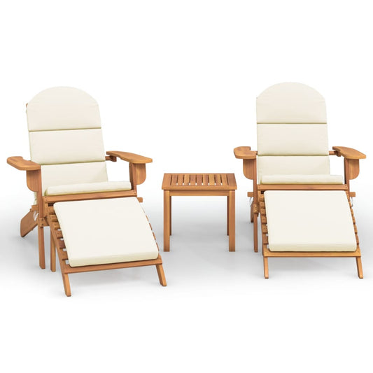 3-Piece Outdoor Lounge Set | Adirondack Design in Solid Acacia Wood